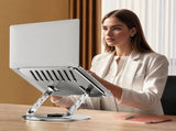 360 Degree Rotatable Laptop Stand Adjustable Aluminium Ergonomic Notebook Holder Small Size 20x20cm V888-ELOSUNG54392