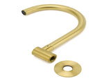 Brushed Gold Bath Tub Filler Round Gooseneck Arm Faucet Water Outlet Wall Spout V1233-SP913BG