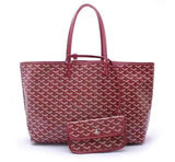 Women's PU Leather Tote Bag Large Capacity Waterproof Beach Bag Pocket Red V1263-JX-3494