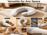 U-Shaped Calming Pillow for Small Pets Soft Plush Support Cushion for Anxiety Relief Deep V1341-ZY-5KGZEWM2-GREYWHITEMIXED