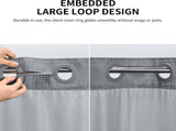 No Hook Shower Curtain with Sheer Window and Inner Liner, Waffle Weave Fabric, Waterproof Washable V1237-ZY00B0GGBLFSXV