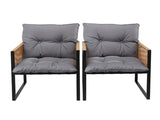 Gardeon 2PC Outdoor Dining Chair Wicker Patio Armchair Cushion Garden Furniture ODF-CHAIR-ST-RAT-BK-2X