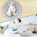 XXL-80cm light-grey PawfectFriend Dog Pet Cat Calming Bed Plush Beds Large Fluffy Donut Comfy V571-740111699044