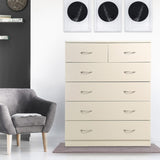 Tallboy Dresser 6 Chest of Drawers Storage Cabinet 85 x 39.5 x 105cm CBT-KLN-085-040-105-WHT