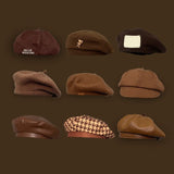 Dark Brown SuedeLike Cavalry Hat, Adjustable 5658cm, Christmas & Halloween Retro Styling V1221-XM-LB5146-ZS155