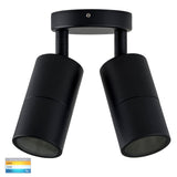 Tivah 2 x 5W 240V GU10 LED Tri Colour Double Adjustable Wall Pillar Light, Black V1202-V1-HVLHV1327GU10T