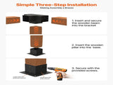 Pergola Bracket Kit, 6x6 Inch , 2 Pcs 4-Way Heavy Duty Corner Bracket V952-LPJJTZST4PCS2K9OO002V0