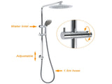 WELS Chrome Round 9" Rain Shower Head 5 Modes Massage Handheld Sliding Rail Set V1233-C4902B22HR005M5C1SR0901