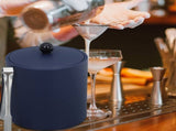 Navy Stainless Steel Ice Bucket Insulated Lid Tong for Bar Use V1366-AZ2-W-12161