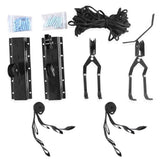Bike Hoist Garage Lift Pulley System 60kg Steel Black 2 Rack Hooks V1369-AZ3-W-15968