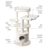 HONEYPOTCAT Enduring Comfort Sisal & Wood Tree - 128cm V390-220095PRO