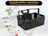 Bike Basket, Foldable Plastic Bicycle Basket with Handle, Lightweight Shopping Storage Basket, Easy V1237-ZY-924-006