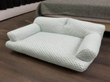 Cooling Pet Sofa Bed for Cats and Dogs, Breathable Ice Silk Bean Fabric with Supportive Edges, V1341-ZY-STKQHWSM-LIGHTGREEN-2XL