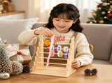 Wooden Ribbon Organizer Rack,Large Capacity Ribbon Holder, Ribbon Spool Holder Stand, Washi Tape V1370-AZ4-15689