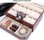 12 Slot PU Leather Lockable Watch and Jewelry Storage Boxes V178-84503