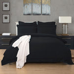 1000TC Tailored King Size Black Duvet Quilt Cover Set V493-K-5