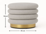 Interior Ave - Roma Round Milan Ottoman / Footstool Off White V355-IA-OTT-ROM-NAT