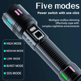 Carton Box Rechargeable High-Power Emergency Flashlight Super Bright Portable Outdoor Patrol Torch V888-ELOSUNG13554