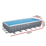 Bestway Swimming Pool 732x366x132cm Steel Frame Above Ground Pools Ladder 30045L BW-POOL-732CM-56477