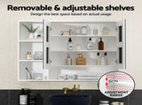 Cefito Bathroom Mirror Cabinet 100CM Vanity Medicine Wall Mounted Storage White BV-MC-10080-WH