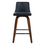 Artiss 2x Bar Stools Swivel Leather Padded Wooden BA-TW-8836-WALX2-AB