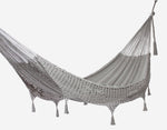 Outdoor undercover cotton Mayan Legacy hammock with hand crocheted tassels King Size Dream Sands V97-TDKDS