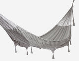 Outdoor undercover cotton Mayan Legacy hammock with hand crocheted tassels Queen Size Dream Sands V97-TDQDS