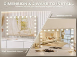 White Bluetooth Hollywood Mirror Rectangle Vanity Wall Light V178-66827
