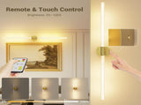 Gold Battery Operated Wall Sconce Set of 2, Rechargeable Wireless Wall Lights with Remote and Touch, V1171-CB-BOM001620