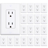 Decorator Receptacle Outlet with Wall Plate, Non-Tamper-Resistant Electrical Outlet, 15 amp Outlet, V1258-DP02-WO-765