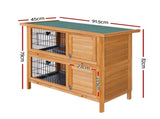 i.Pet Rabbit Hutch Chicken Coop 91.5cm x 45cm x 82cm Chicken Coop Large Wooden House Run Cage PET-GT-RHT1240