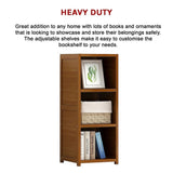 Bamboo Adjustable Shelf Bookcase Display Storage Rack Stand Livingroom Bedroom V63-838201