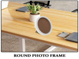 Set of 8 Round Picture Frames, Transparent Plastic Desk Photo Display Decor V1370-AZ4-17273