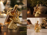 Christmas Reindeer Wine Bottle Holder Decorative Tabletop Stand Holiday Bottle Rack for Wine V1366-AZ2-W-13174