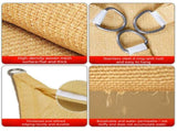 3 x 3 x 3 m Triangle HDPE Shade Sail - Beige Breathable Outdoor Sun Shade Canopy with Reinforced V888-ELOSUNG57605