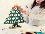 24 Days Advent Calendar Set Wooden Tabletop Christmas Tree with Christmas Tree Decorative Ornaments V1263-JX-1358