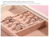 Black Large PU Leather Jewelry Box with Mirror Lock - Velvet Lined Organizer for Rings, Necklaces V888-ELOSUNG47335