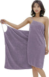 Women's Purple Microfiber Sauna Wrap Towel with Adjustable Shoulder Straps V1188-MS-731-079