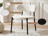 Artiss 200cm Extendable Dining Table Set with 4x Dining Chairs Sherpa White DSET-EXT05-W01-WHX4