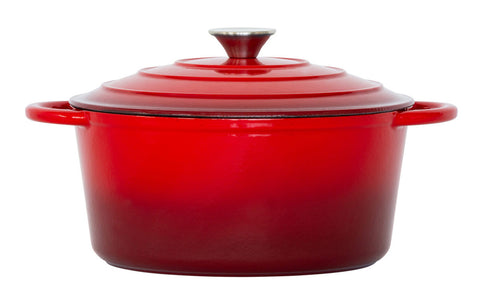 26cm Enamelled Cast Iron French Oven Casserole - Red V196-CIC26R