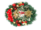 Xmas Wreath for Front Door Plastic Xmas Pine Wreath Decoration with Balls Ornament for Fireplace V1294-YM0901-3115240094611
