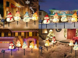 Charming Solar Snowman Stake Lights with Warm Glow, Auto On/Off, and Colorful Hat & Scarf Designs V1341-ZY-48D9FPEU-4IN1MIXEDCOLORS