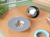 Universal Brass Bathtub Drain with Plated and Built-in Anti-Clog Hair Catcher V1369-AZ3-W-13388