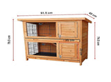 Large Rabbit Hutch with Base 2 Storey Guinea Pig Cage Chicken Coop Timber Pet House V63-840521