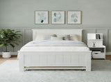 Artiss King Single Bed Frame and Bedside Table White WBED-03KS-FURNI-P16-AB