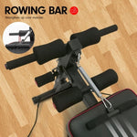 Powertrain Incline Sit-Up Bench with Resistance Bands and Rowing Bar WBD-103