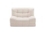Artiss Single Small Boneless Couches for Living Room White Fabric SBED-M-TED-1S-BG