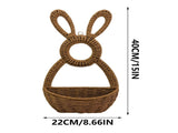 Darzheoy Bunny Basket Hanging Wall Pocket Spring Decor, Hand Woven Wicker Basket, Wicker V1189-WXFWAL-20260326-02677