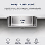 510x450mm Handmade 1.5mm 16 Gauge Stainless Steel Kitchen Laundry Sink with Waste V63-846381