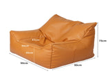 Marlow Bean Bag Chair Cover PU Indoor Brown BEAN1009-BR_NZ